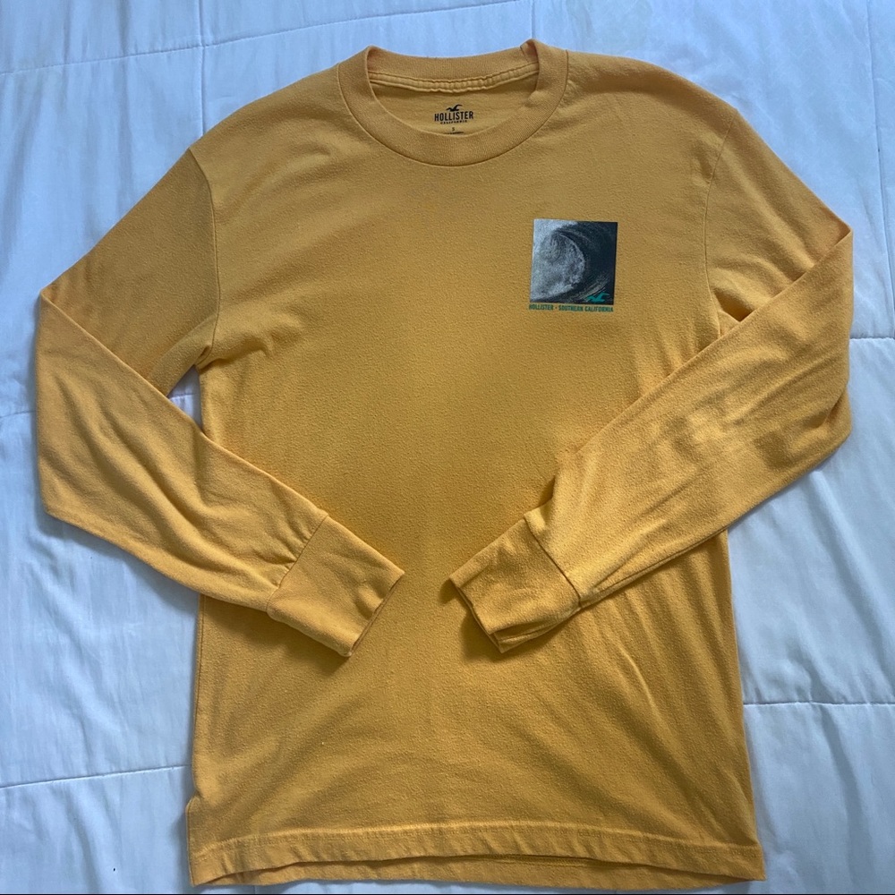 Hollister Yellow Long-sleeve Graphic Tee - Small